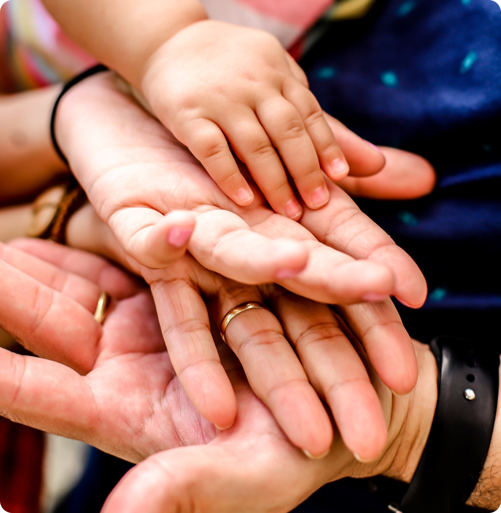 Family hands together